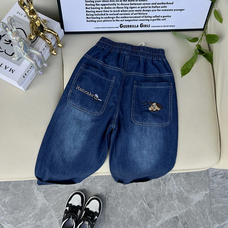 男童夏季牛仔裤薄款九分裤儿童夏款休闲裤潮宝宝宽松中小童长裤子