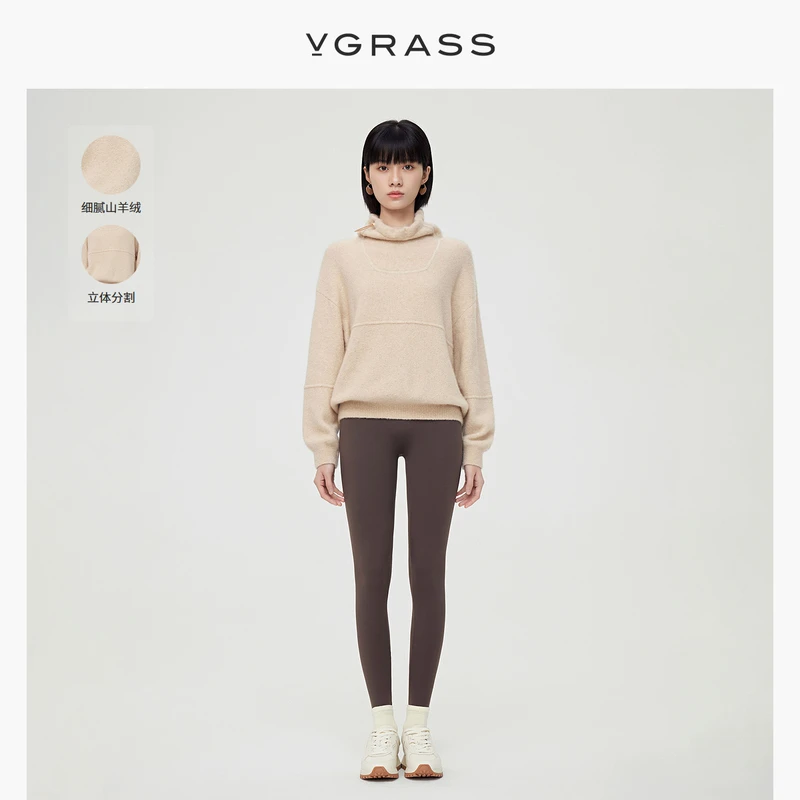 【羊羊专属】VGRASS慵懒时尚羊绒针织衫女冬季长袖针织衫VZZ4O42040