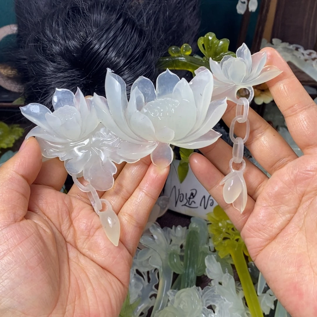 蛇纹石玉未镶嵌发饰