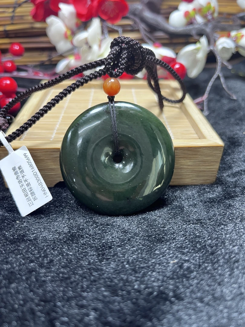 【九哥珠宝LH001】和田玉50mm碧玉平安扣吊坠 多样性发一件