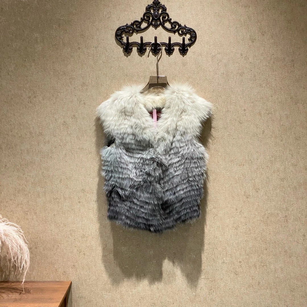 99新 MaxMara Max Mara狐狸毛皮草马甲/36码/99新/35102