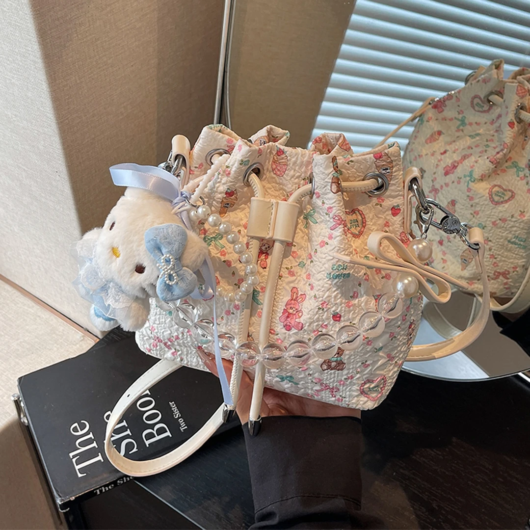 COOIE女包2025年新款时尚简约带印花设计洋气甜美风通勤斜挎包