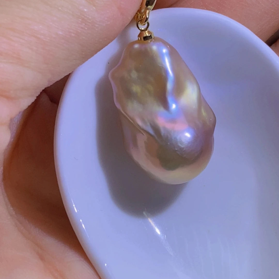 银S925镶嵌淡水珍珠天然淡水珍珠