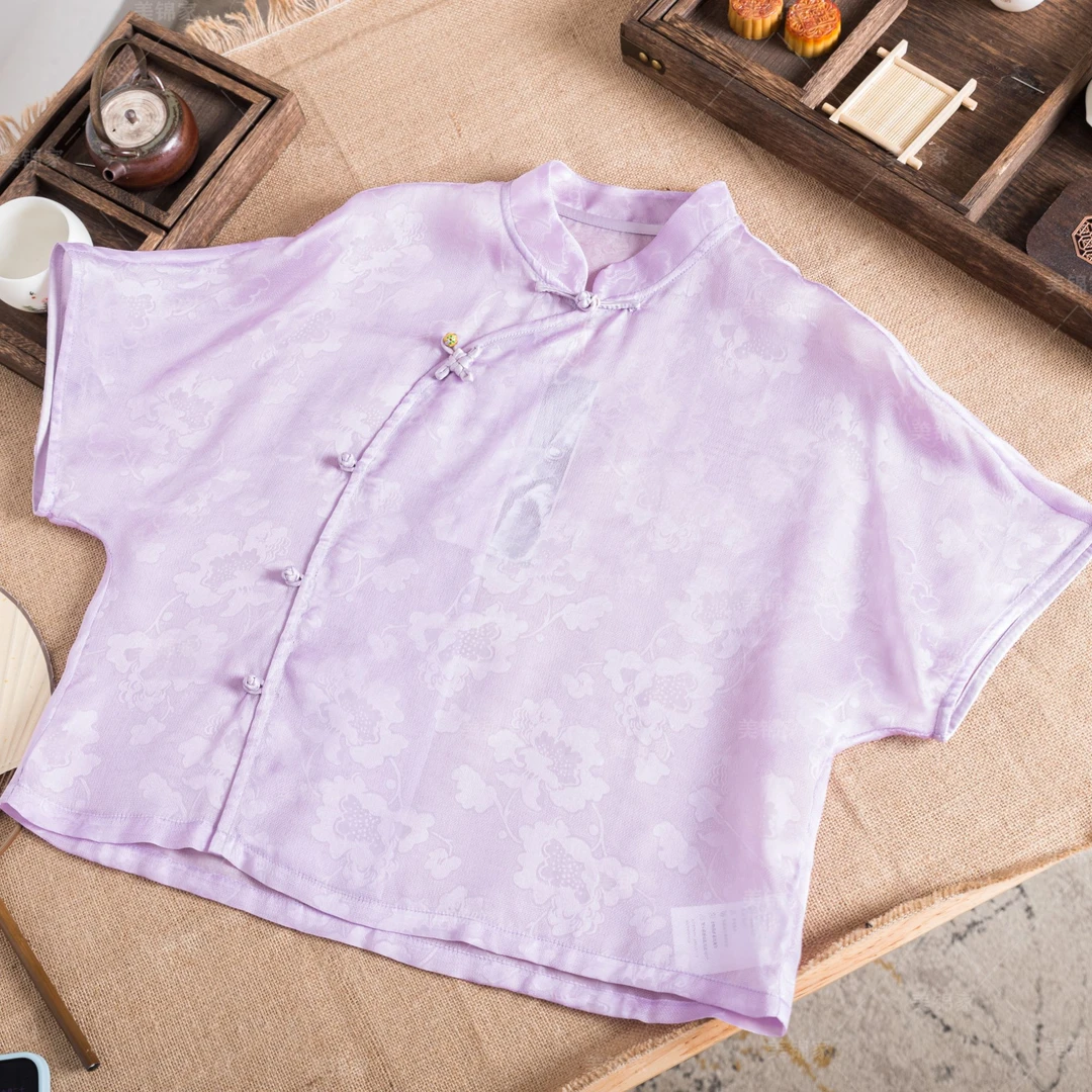 Y【美锦家】(T)新中式国风女款夏款防晒小衫240994