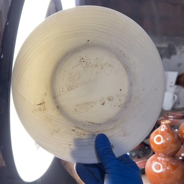 库存尾货骨瓷浮雕盘一对口径20