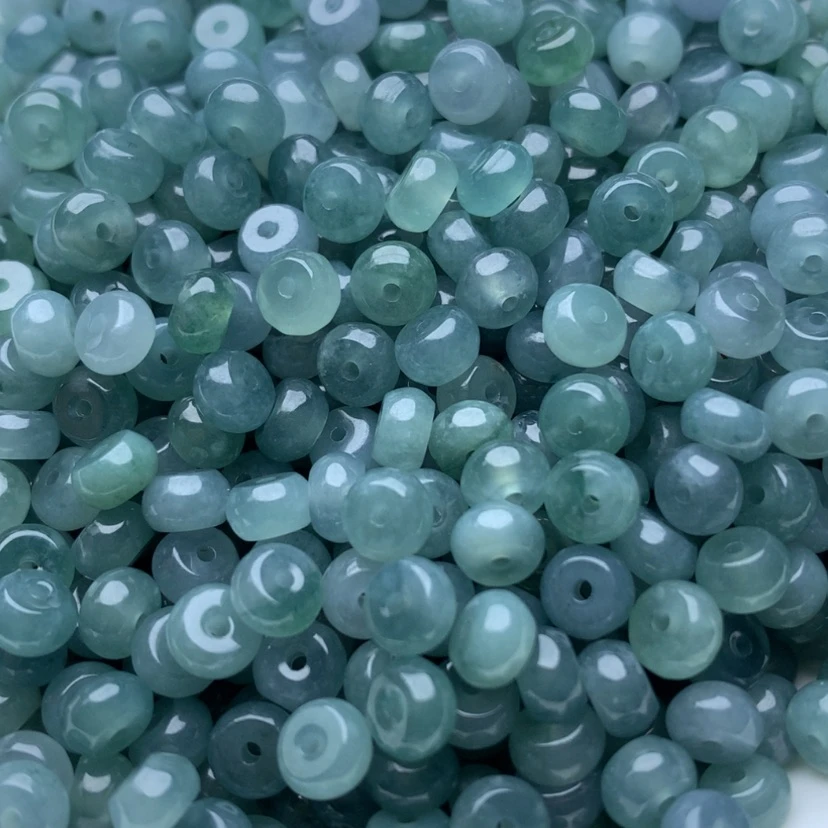 【闪购商品】翡翠手链未镶嵌卡3x5.2蓝水算盘60颗