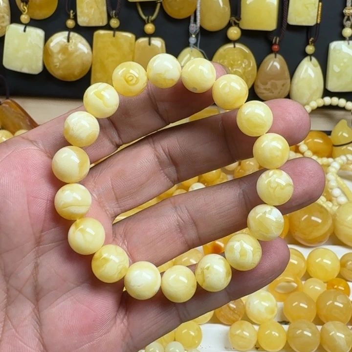 蜜蜡未镶嵌珠宝奇石浓蜡妖花10+