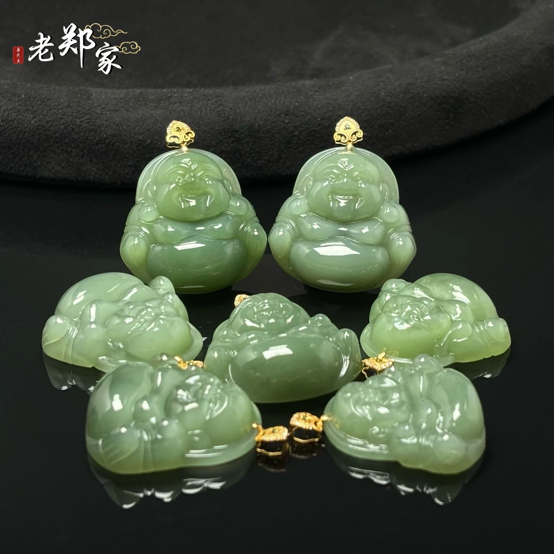 【老郑家】18k金和田玉佛公吊坠 3520-2 多样性发一件 约29*29*9mm