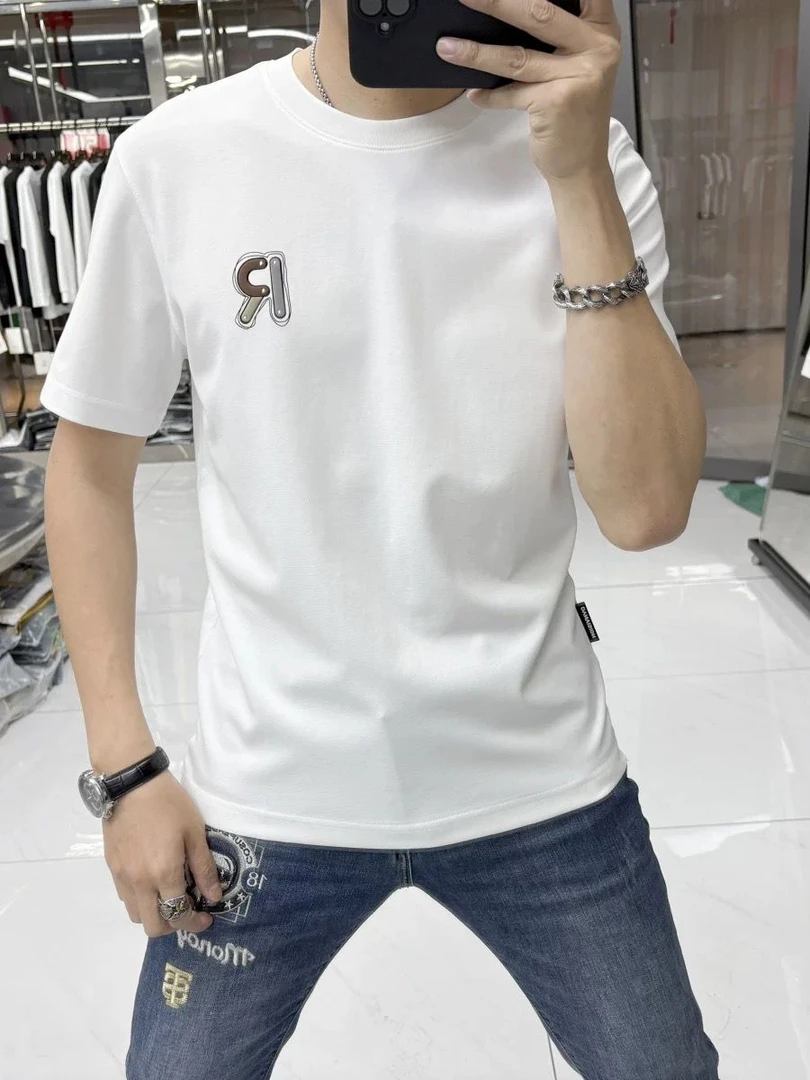 时尚男士潮牌高级春夏短袖帅气青年百搭休闲轻奢美式高档简约T恤