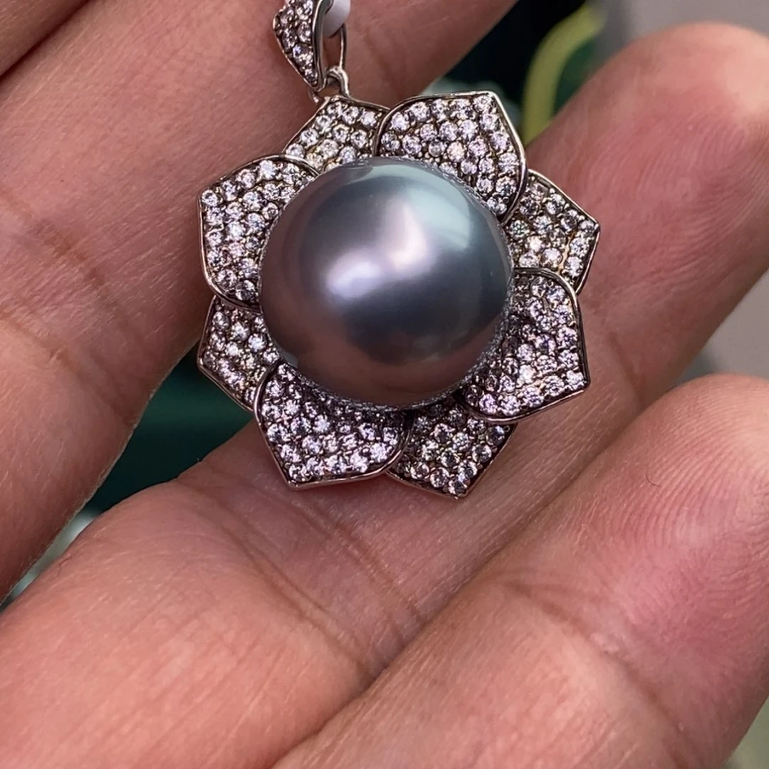 颈饰银S925镶嵌海水珍珠