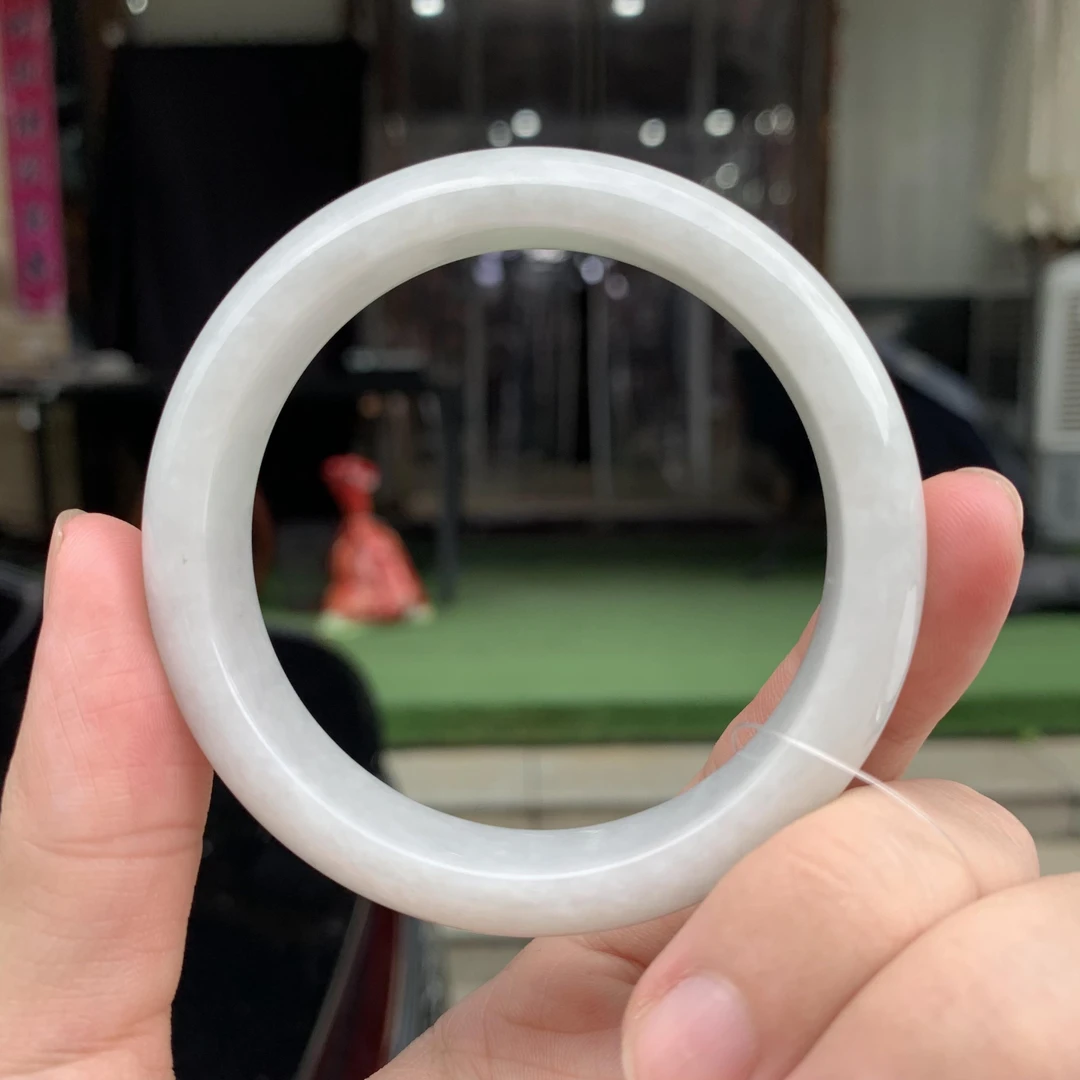 天然A货缅甸翡翠手镯 53正圈4487 时尚百搭送女友妈妈