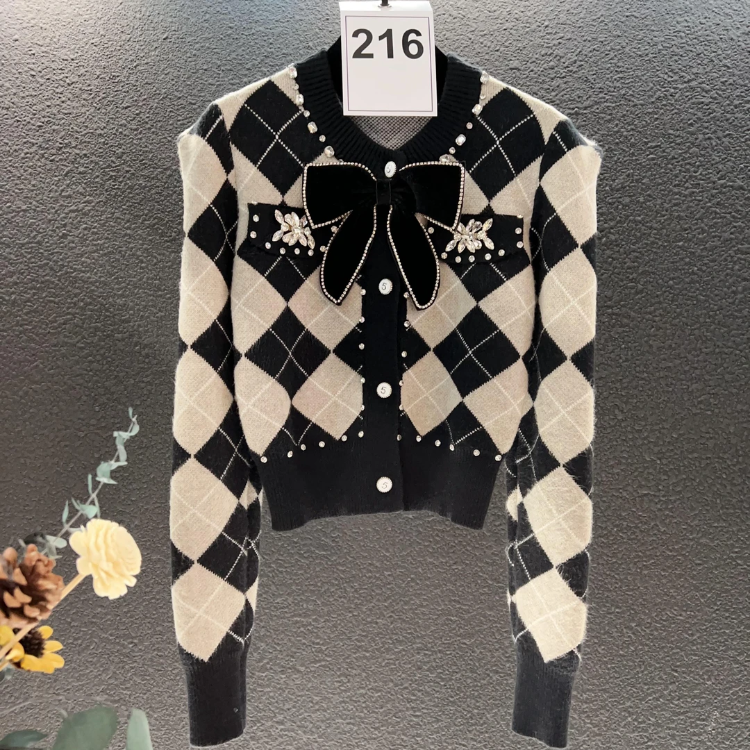 【老李推荐】高端定制216 小香风蝴蝶结开衫