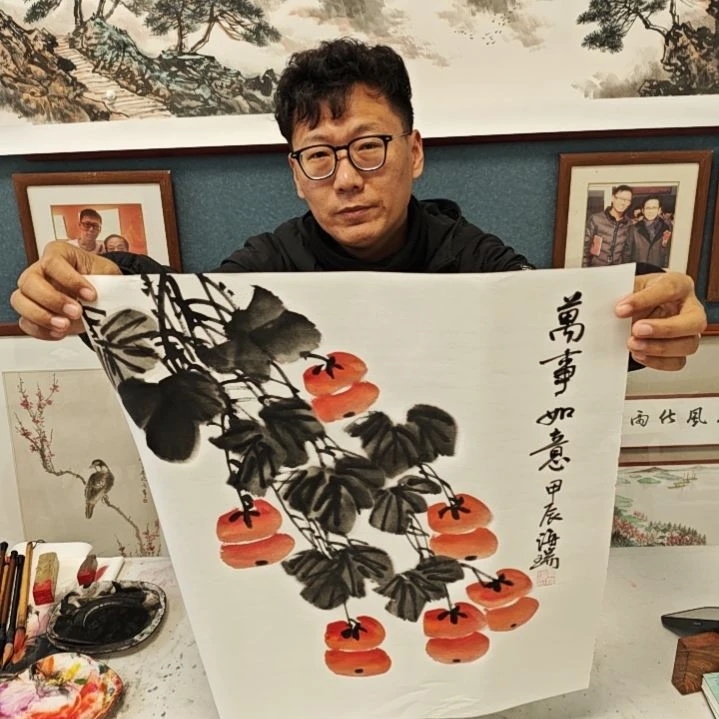 国画贾海瑞老师现场定制