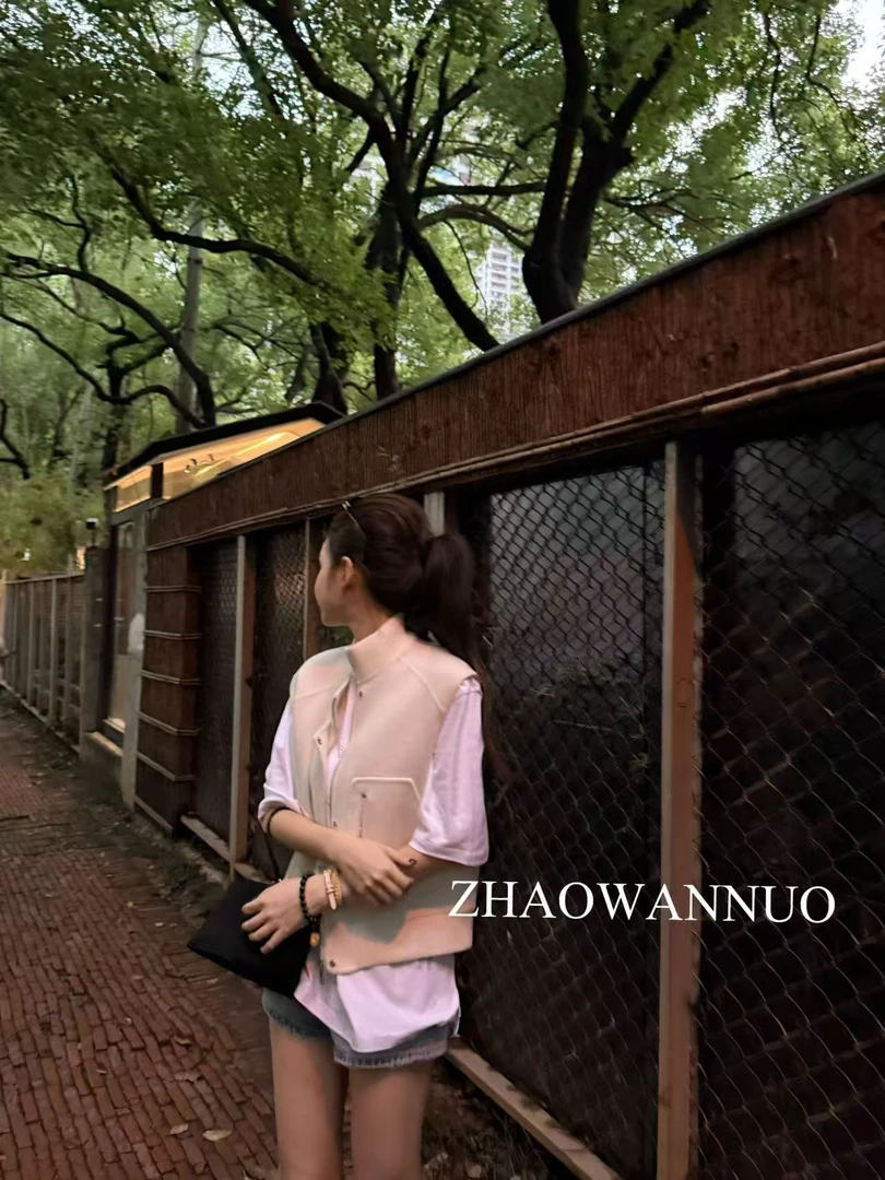 ZHAO WANNUO 丨 H家双面尼飞行员羊毛无袖夹克背心马甲NC0941