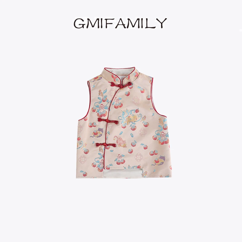 C24667儿童2025新款马甲女宝宝秋装新中式国风女童汉服背心外套