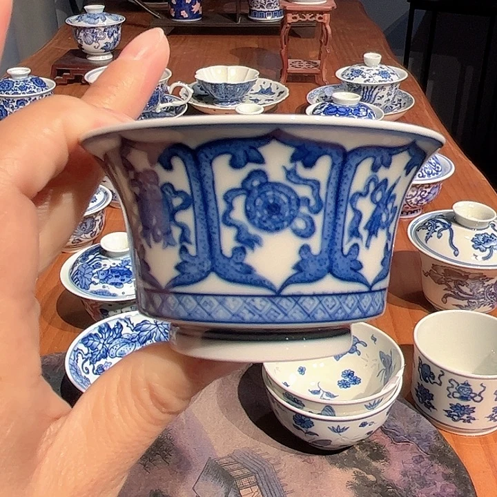 镹曰茶闲柴窑手工手绘青花
