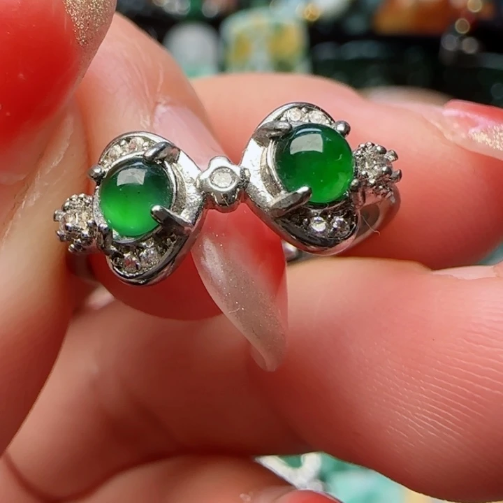 翡翠戒指未镶嵌天然A货28