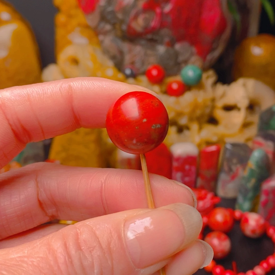 鸡血石草**马鸡血石圆珠