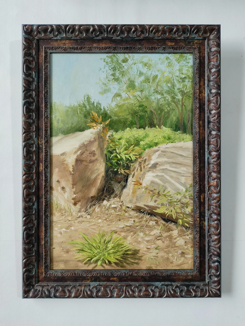 《公园一角》纯手绘油画装饰画客厅沙发背景墙卧室餐厅挂画