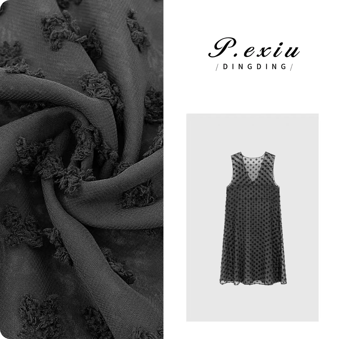 PanYiXiu/潘依绣法式复古气质简约打底蕾丝背心连衣裙 W-61895