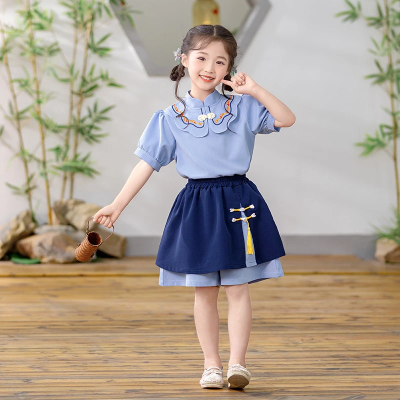 现货上新 2025新款夏季校服园服班服表演服男女民族风套装