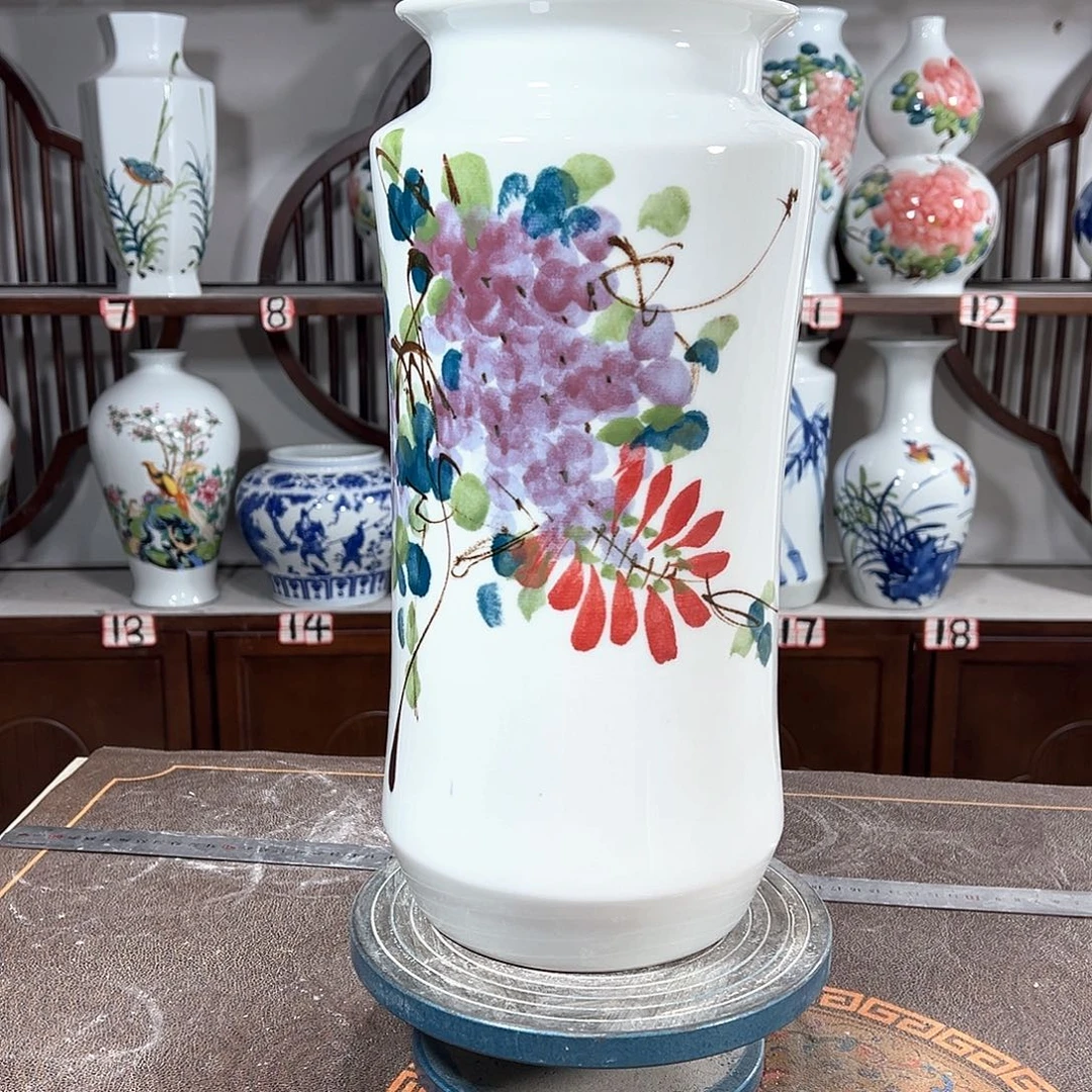 摆件景德镇陶瓷书紫藤