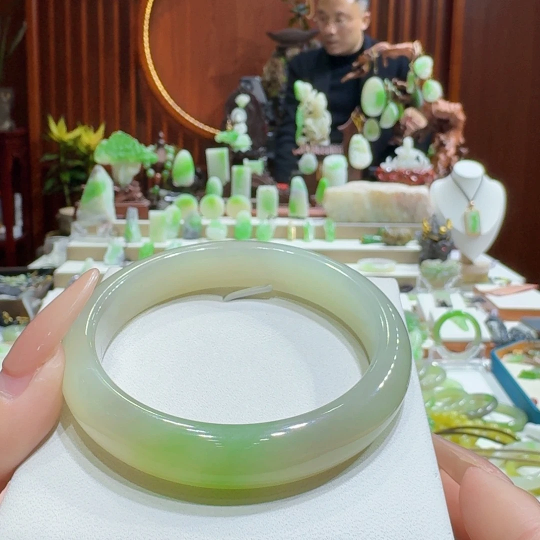 和田玉翠青5758未镶嵌