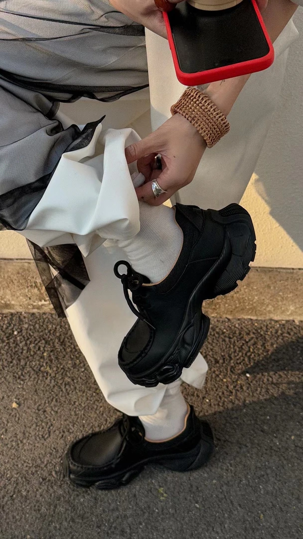 【西單會馆】新款复古厚底乐福鞋增高英伦风简约增高老爹鞋