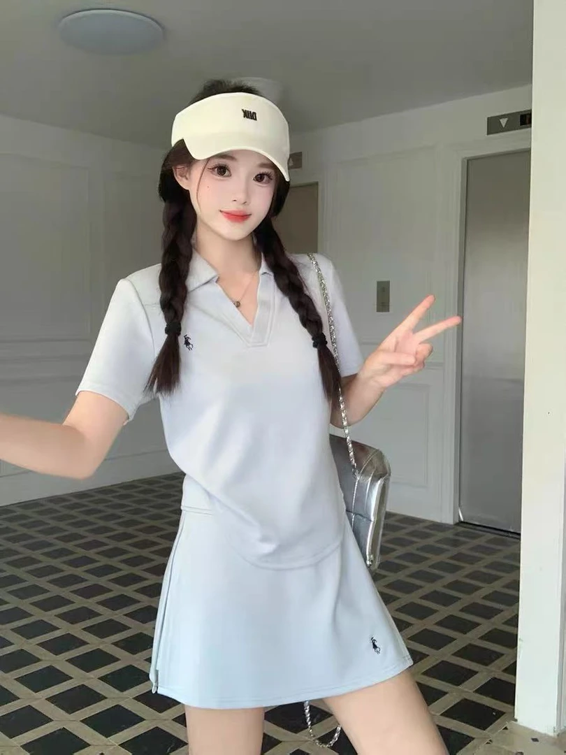 大码女装—25652夏季新款大码休闲运动风刺绣短袖短裤套装女装潮