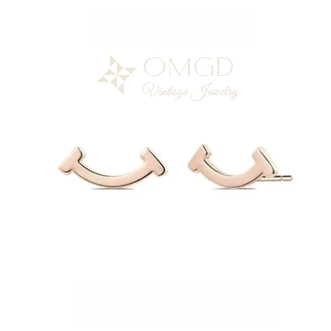 铜合金合成锆石耳饰 【A5030】微笑耳钉 精工CNC 设计款-WX