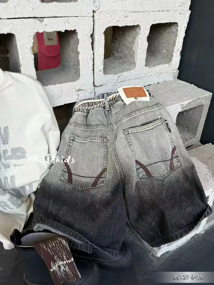 男童牛仔五分裤帅气休闲裤子