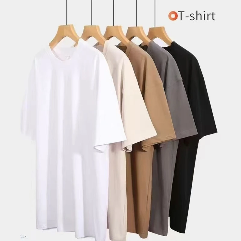 男士T恤纯棉短袖防晒吸汗百搭时尚净版纯色上衣运动休闲半袖重磅