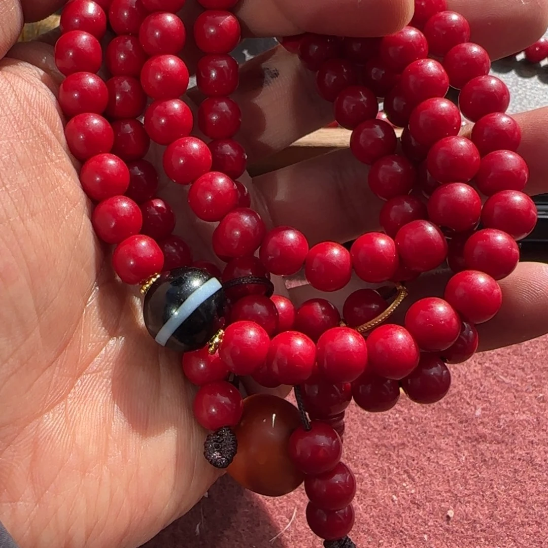 琉璃颈饰藏弟出品，色达琉璃怀业念珠一套3号