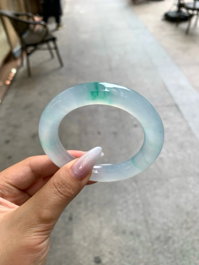 天然缅甸a货翡翠金丝翠55圆条（中六谈