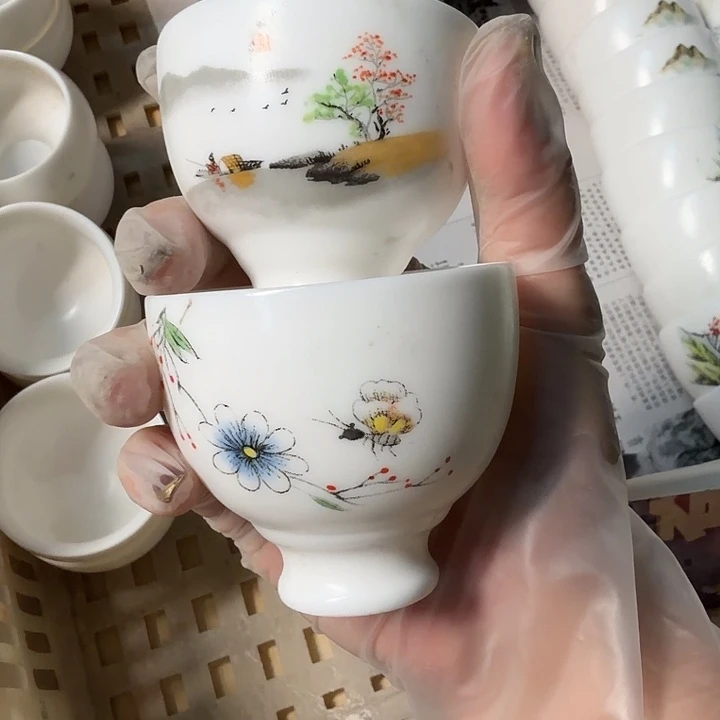 孤品高端羊脂玉系列茶杯两个个一组