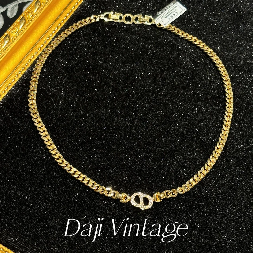大吉中古/Dior迪奥金色八钻粗项链