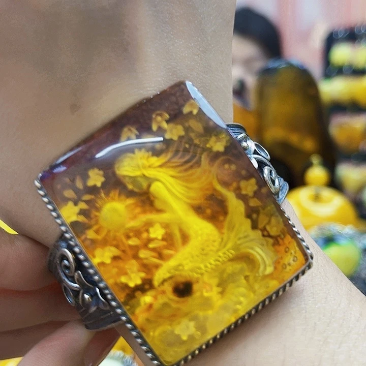 琥珀银S925镶嵌颈饰手镯