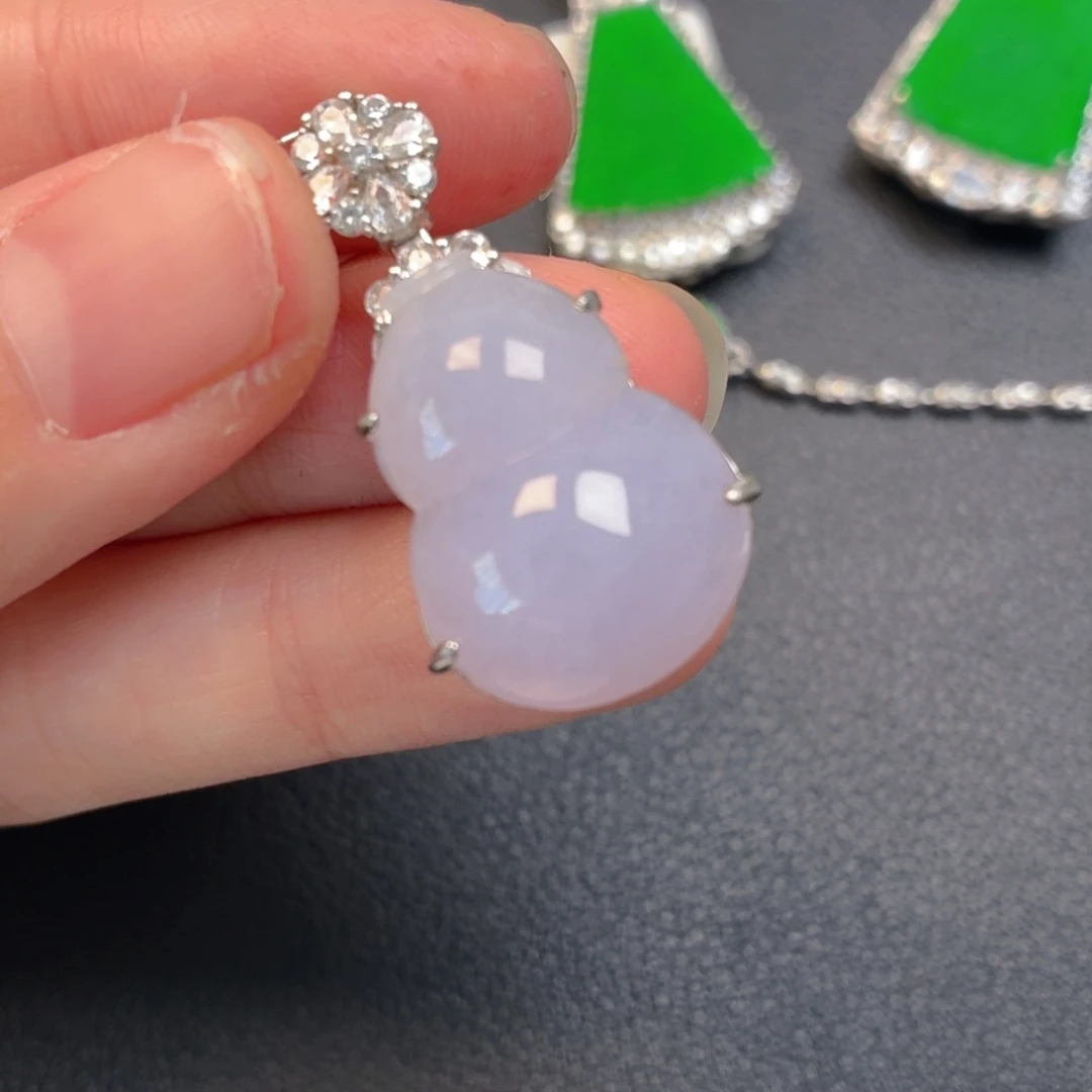 翡翠银S925镶嵌吊坠(不含链)