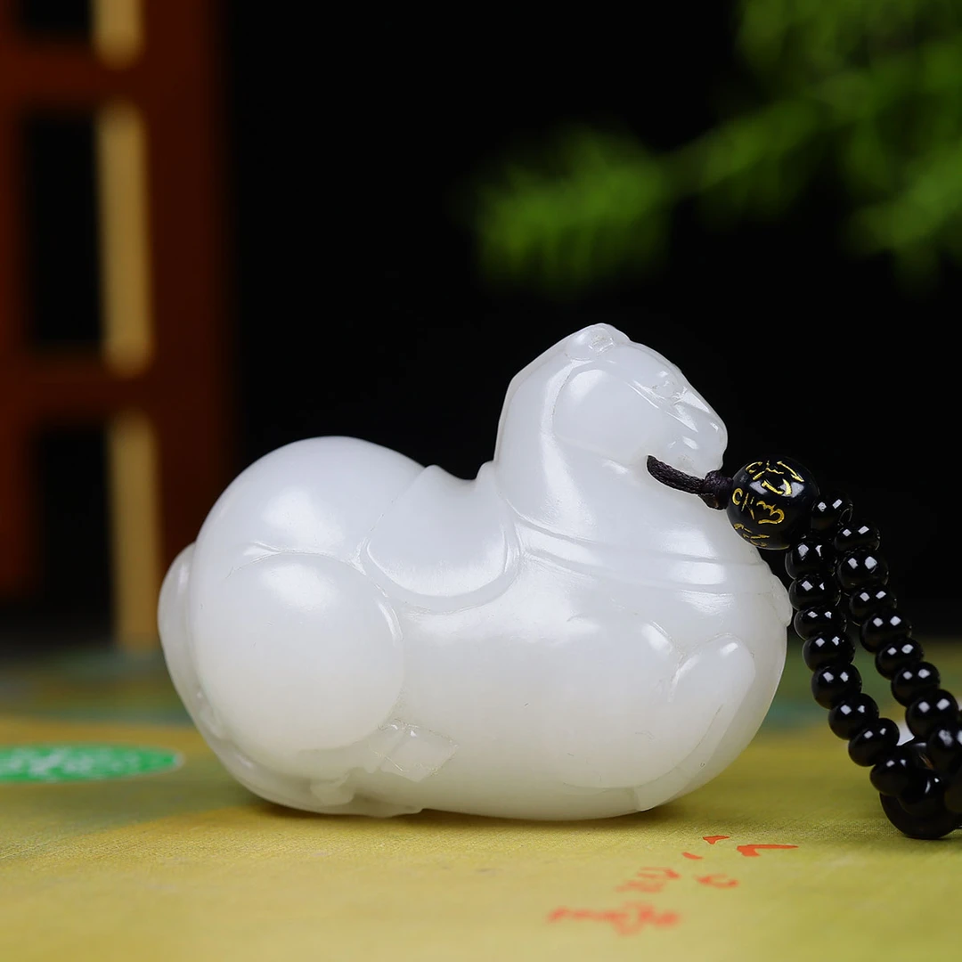 91627和田玉白玉一马当先