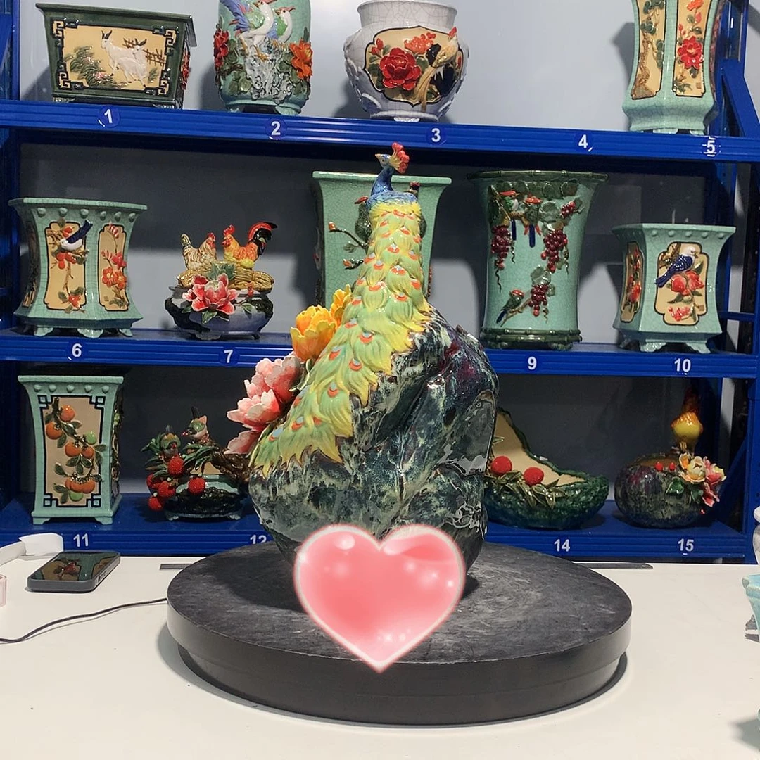 没***人高温粗陶石湾花盆