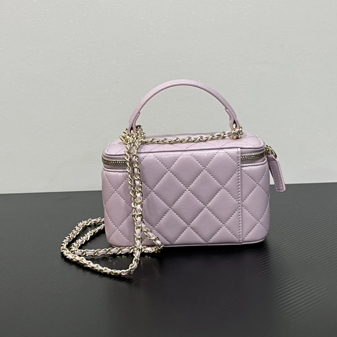 手工真皮包-MZX-015-手提盒-香-紫