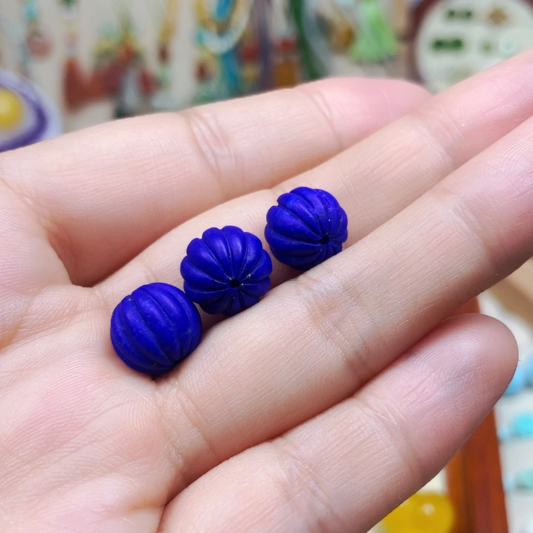 青金石未镶嵌珠发一个