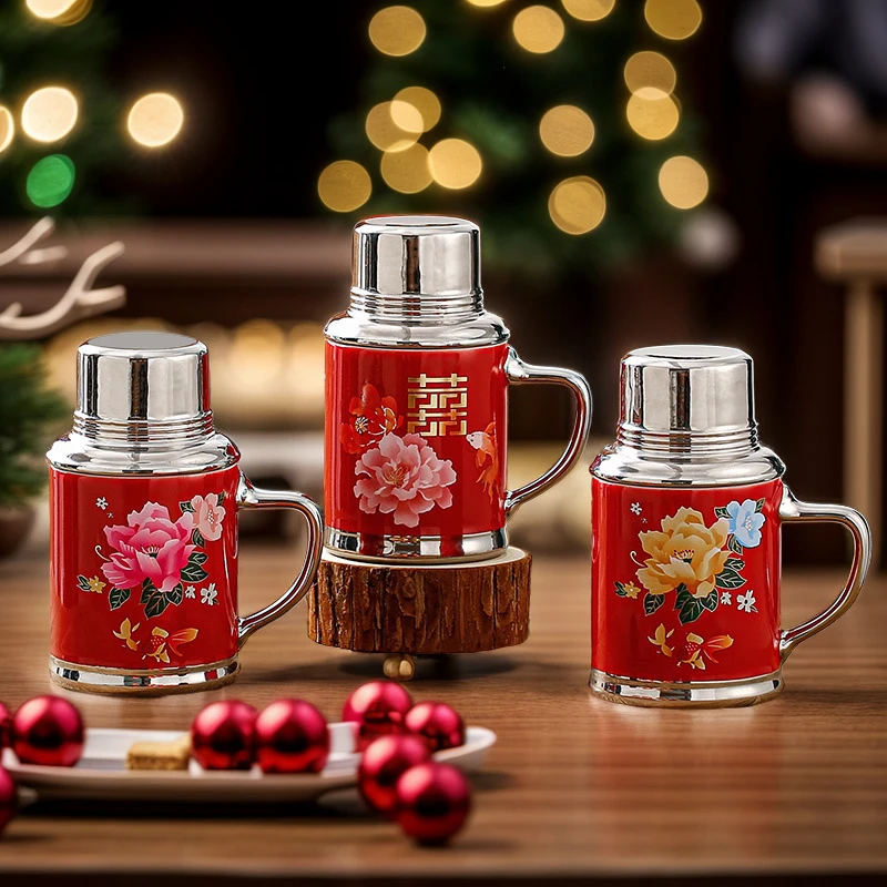 复古老式怀旧办公杯陶瓷水壶中国风马克杯家用水杯结婚伴手礼物