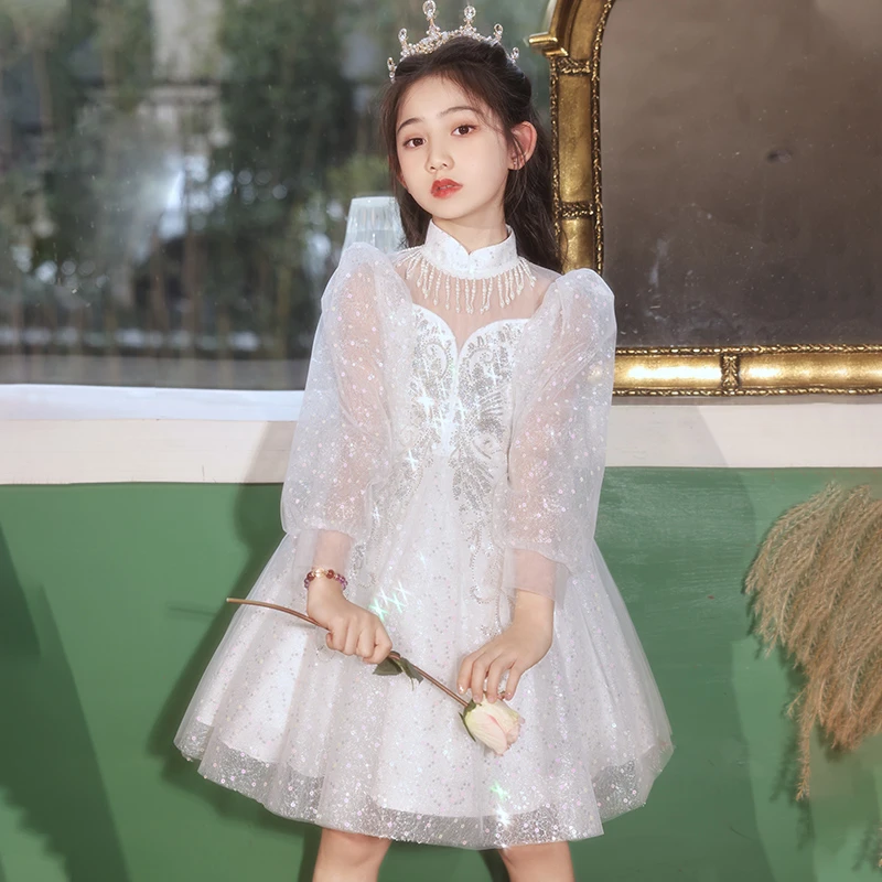 女童洋气连衣裙2025春季新款儿童高端礼服公主裙小女孩蓬蓬纱裙子