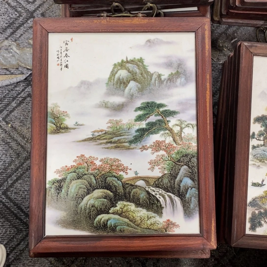 瓷片37*28 景德镇瓷板画柴窑烧制