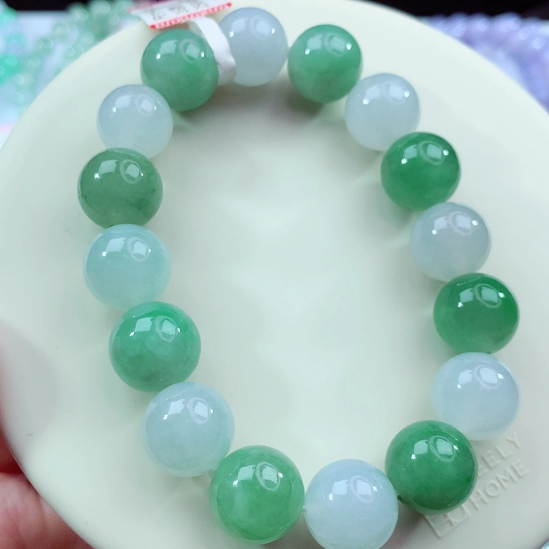 翡翠未镶嵌手链卡12.5-12.8