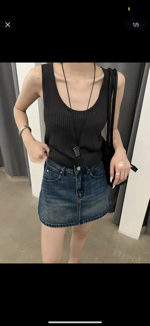 M.Duo2025夏季百搭显瘦复古牛仔裙裤