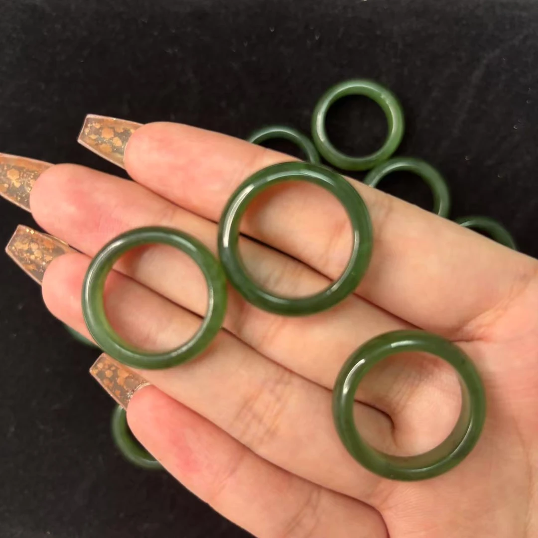 【付姐甄选】和田玉碧玉戒圈一个 内径18（无运费险发其一）