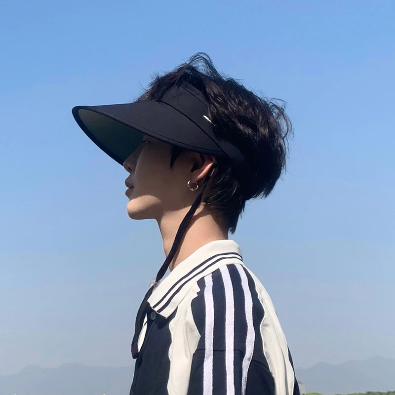 防晒帽男款夏季遮阳帽男户外男士空顶男生遮脸太阳帽夏款凉帽男式
