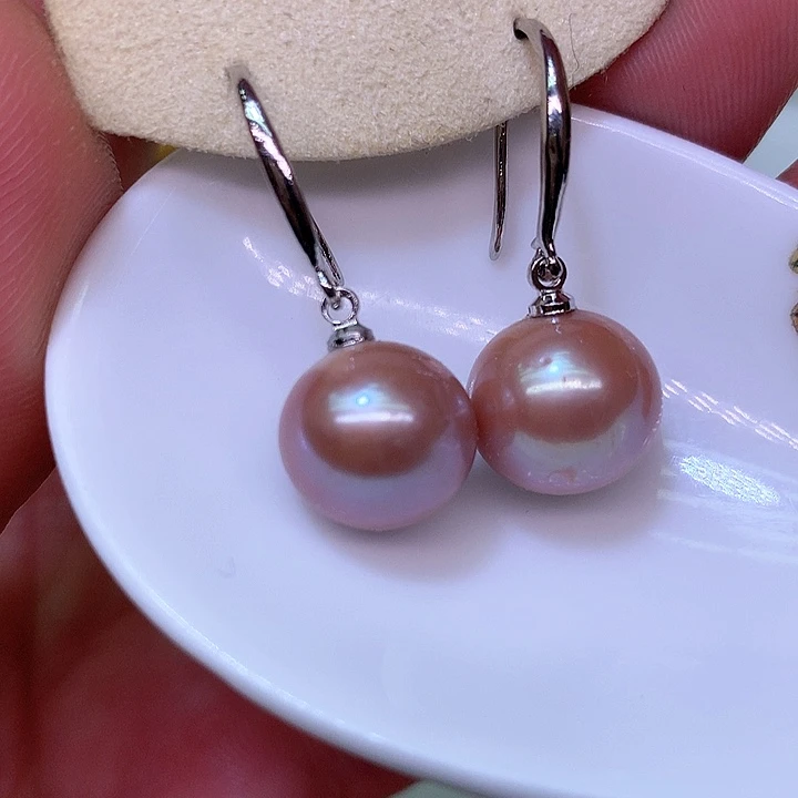 银S925镶嵌耳饰淡水珍珠